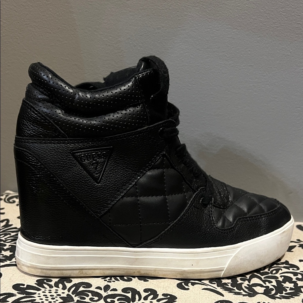 Guess Women's Black Quilted High-Top Sneakers